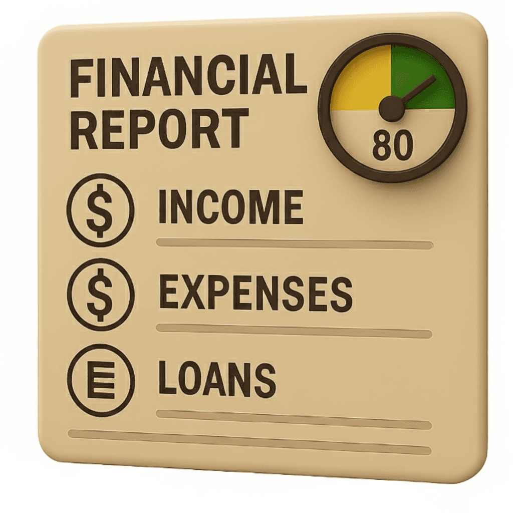 Financial report illustration